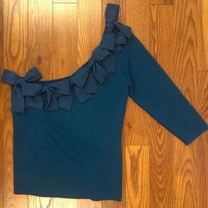 Venus Blue Bow Detail One Shoulder Top, L. NWOT.